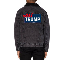 Free Trump Free Donald Trump Republican Support Unisex Sherpa-lined Denim Jacket | Artistshot