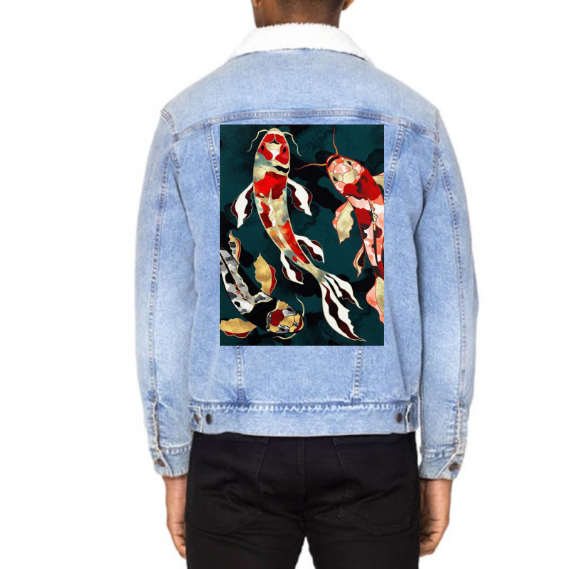 Metallic Koi Unisex Sherpa-lined Denim Jacket | Artistshot