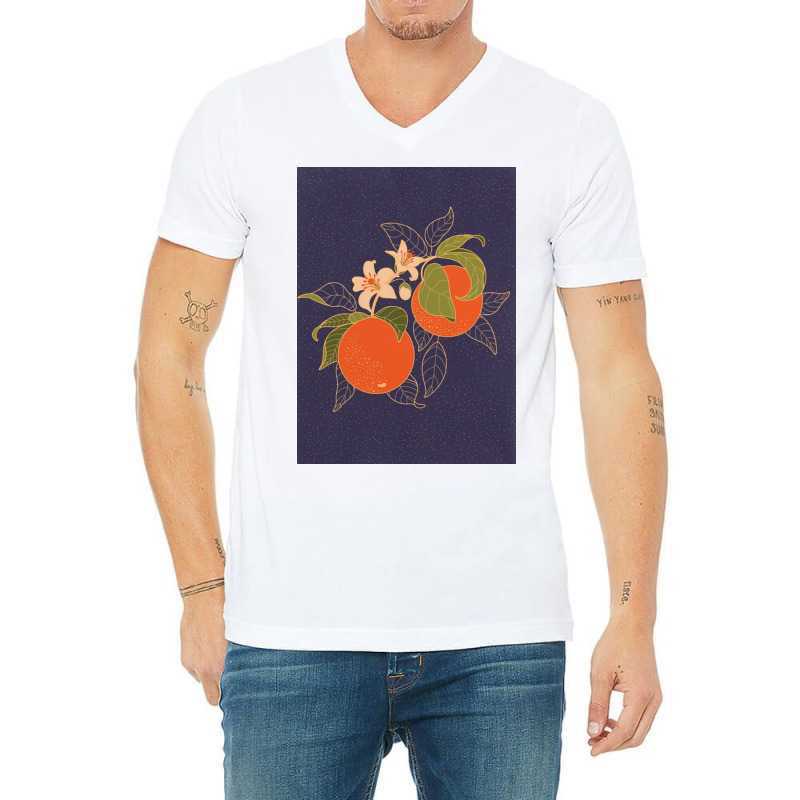 Orange Branch V-neck Tee | Artistshot