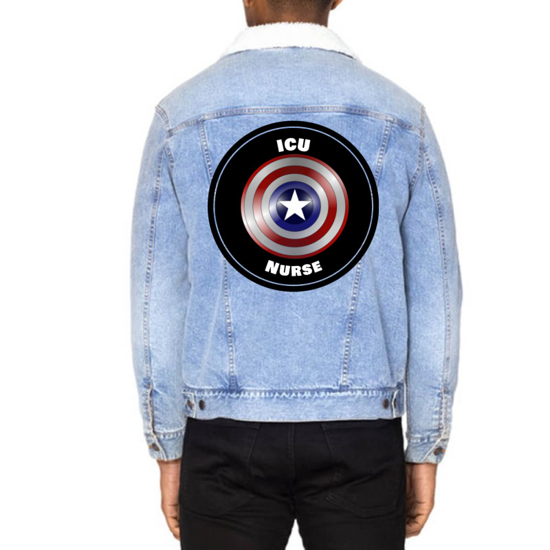 Icu Nurse Superhero Unisex Sherpa-lined Denim Jacket | Artistshot