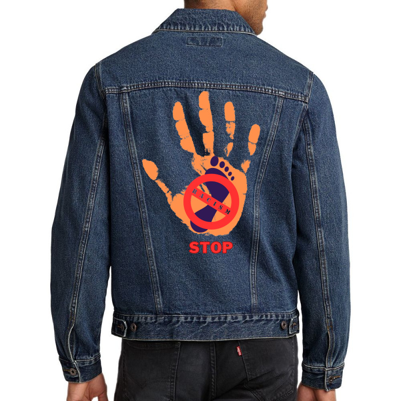 Stop Racism Men Denim Jacket by ellyas | Artistshot