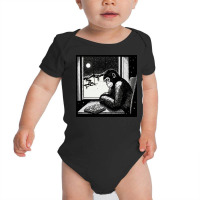 Black And White Gorilla Sitting Sleep Baby Bodysuit | Artistshot