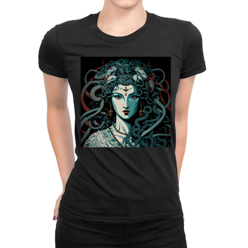 Potrait Pop Surrealism Girl Ladies Fitted T-Shirt by Haven Treasures | Artistshot