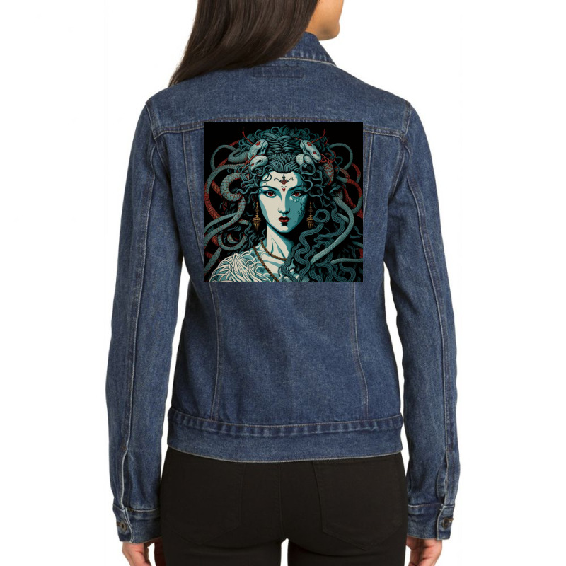 Potrait Pop Surrealism Girl Ladies Denim Jacket by Haven Treasures | Artistshot