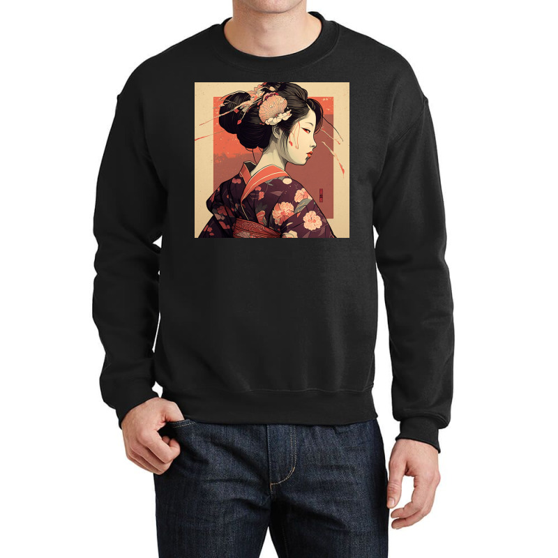 Japanese Women Looks At Camera Crewneck Sweatshirt by Haven Treasures | Artistshot