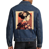 Japanese Women Looks At Camera Men Denim Jacket | Artistshot