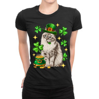 St. Patrick's Day Siberian Cat Ladies Fitted T-shirt | Artistshot