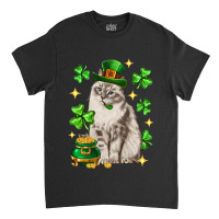 St. Patrick's Day Siberian Cat Classic T-shirt | Artistshot