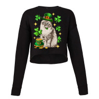 St. Patrick's Day Siberian Cat Cropped Sweater | Artistshot