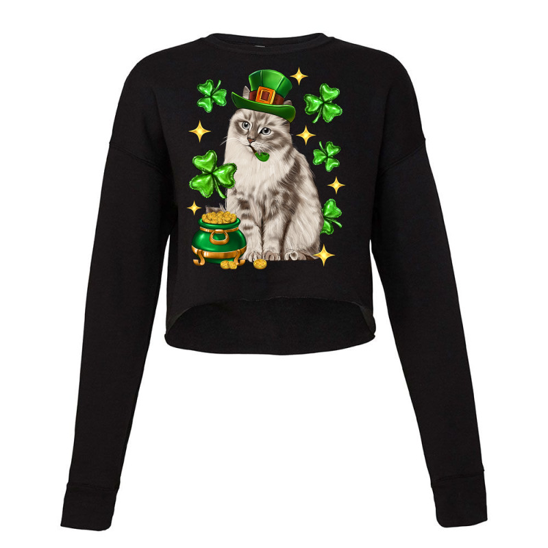 St. Patrick's Day Siberian Cat Cropped Sweater by enoddigitalart@gmail.com | Artistshot