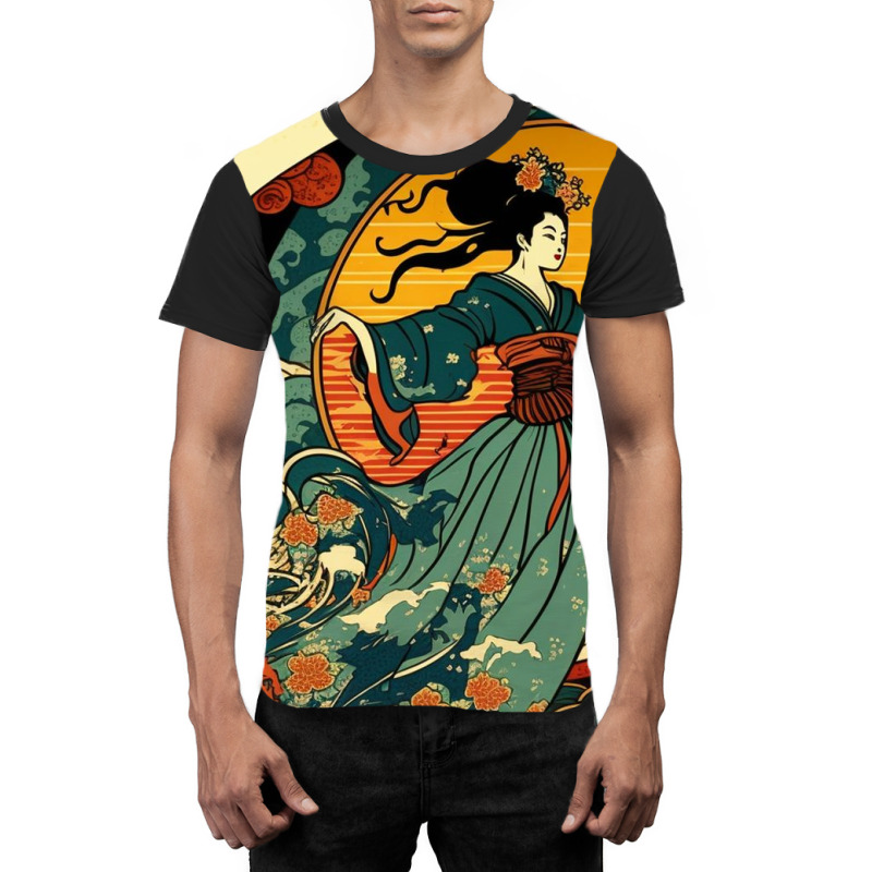 Woman Dancing In Ocean Graphic T-shirt by Creative Corner | Artistshot