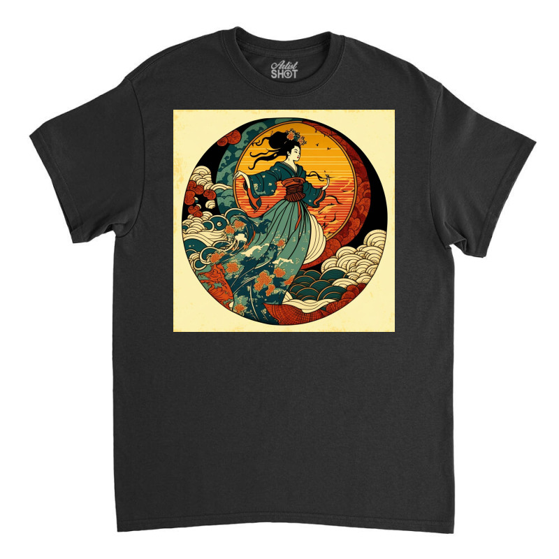 Woman Dancing In Ocean Classic T-shirt by Creative Corner | Artistshot