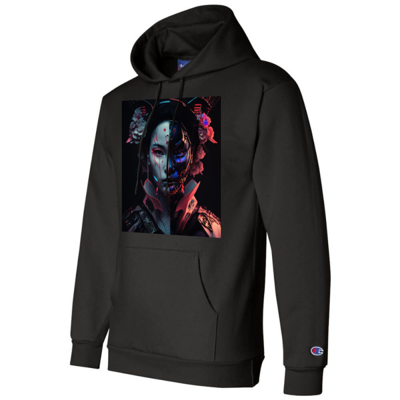 Two Faced Girl Champion Hoodie by Kailooma | Artistshot