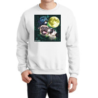 Howl At The Moon Pug Truck Stop Tee Crewneck Sweatshirt | Artistshot