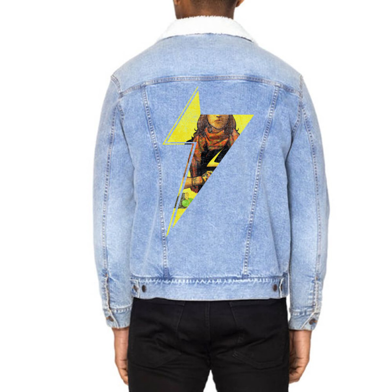 Ms Kamala Bolt Fitted Unisex Sherpa-lined Denim Jacket | Artistshot