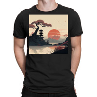 Silhouette Of Relaxed Man On River T-shirt | Artistshot