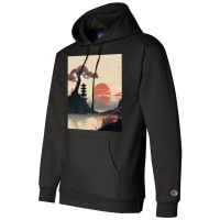 Silhouette Of Relaxed Man On River Champion Hoodie | Artistshot