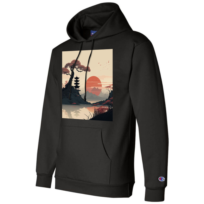 Silhouette Of Relaxed Man On River Champion Hoodie | Artistshot