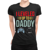 1st Time Dad Est 2022 New First Fathers Gaming Dad Ladies Fitted T-shirt | Artistshot