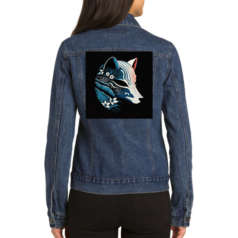 Best Fox Masks Ladies Denim Jacket by Creative Corner | Artistshot