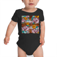 Western Landrace Pig With Sunflowers Seamless Baby Bodysuit | Artistshot