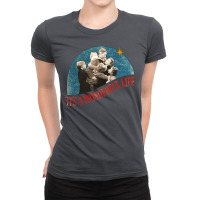 It's A Wonderful Life Distressed Classic Christmas Ladies Fitted T-shirt | Artistshot