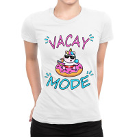 Cute Summer Vacay Mode Beach Ladies Fitted T-shirt | Artistshot