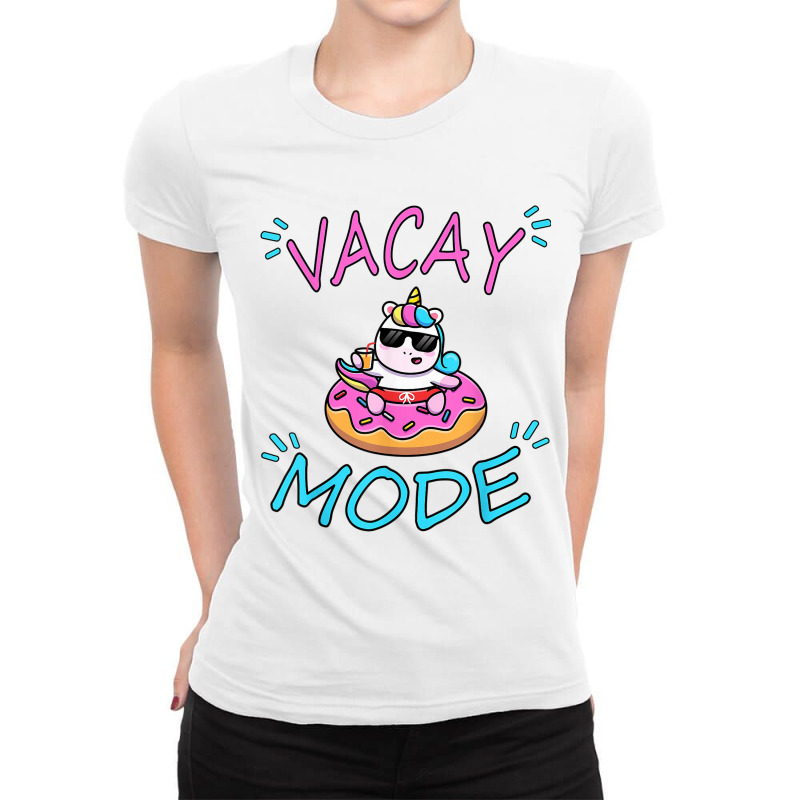 Cute Summer Vacay Mode Beach Ladies Fitted T-Shirt by llaphong | Artistshot