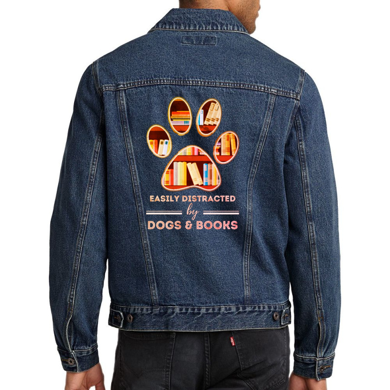 Books And Dogs Lover Men Denim Jacket | Artistshot