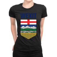 Wexit Alberta With Coat Of Arm Shield Canada Separ Ladies Fitted T-shirt | Artistshot