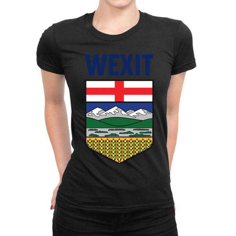 Wexit Alberta With Coat Of Arm Shield Canada Separ Ladies Fitted T-Shirt by FinleeRoddy | Artistshot