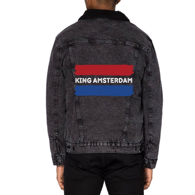 Feast Day Amsterdam Holland Koningsdag Unisex Sherpa-lined Denim Jacket | Artistshot