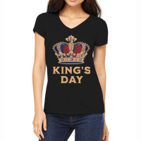 Kingsday T Shirt Amsterdam Koningsdag Kings Day Ne Women's V-neck T-shirt | Artistshot