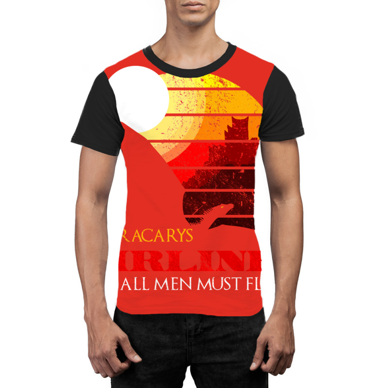 Dracarys Airlines   All Men Must Fly Distressed Graphic T-shirt | Artistshot