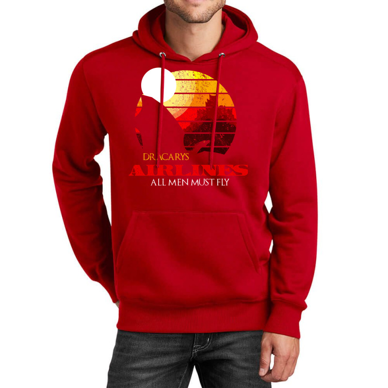 Dracarys Airlines   All Men Must Fly Distressed Unisex Hoodie | Artistshot