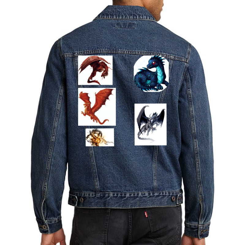 Dragon Sticker Men Denim Jacket | Artistshot