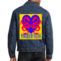 Dragons Powered By Vegans Yellow Men Denim Jacket | Artistshot