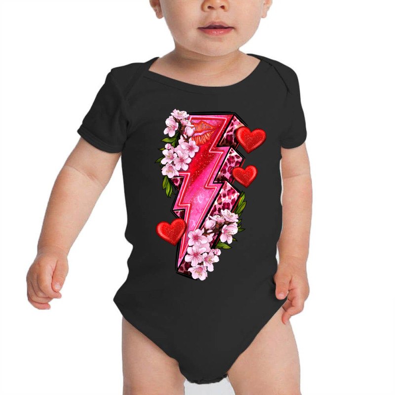 Valentine's Day Lightning Bolt Baby Bodysuit by enoddigitalart@gmail.com | Artistshot