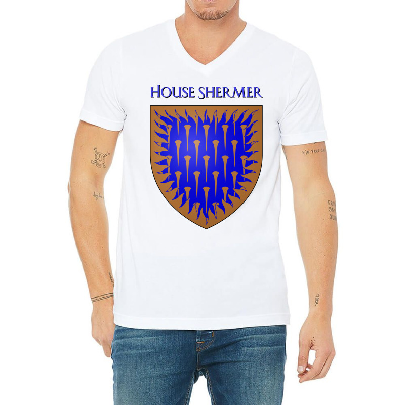 House Shermer Coat Of Arms Heraldry Sigil   A Song V-neck Tee | Artistshot