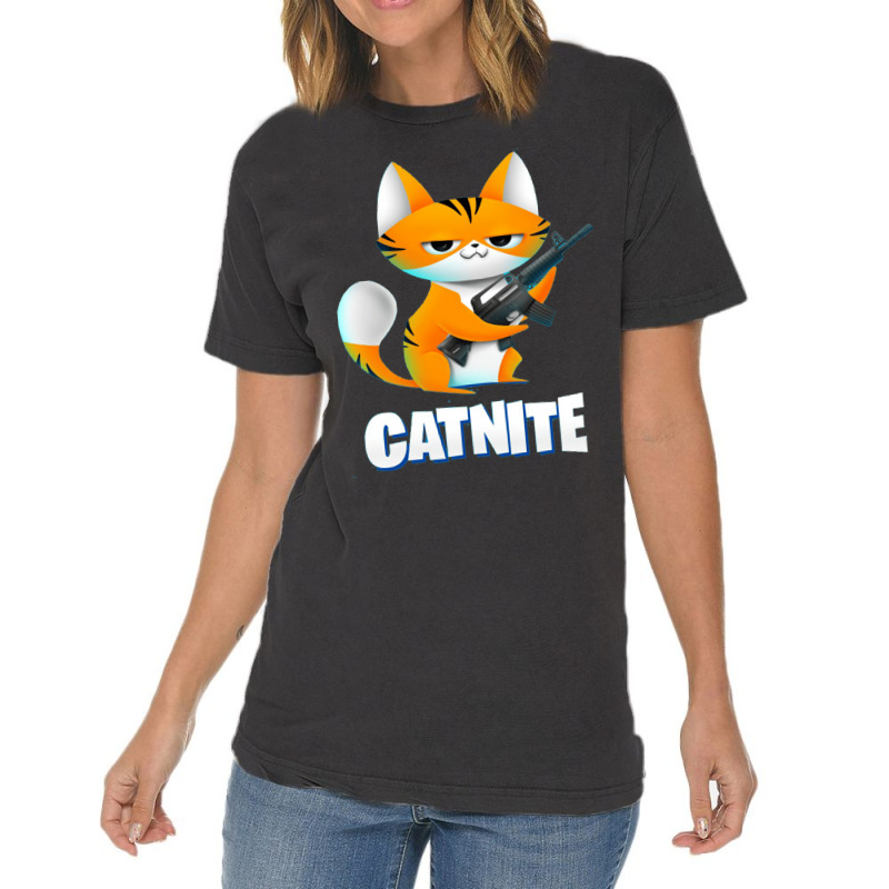 Catnite Gift For Gamers Fortnite Vintage T-Shirt by rumanimorfisn | Artistshot