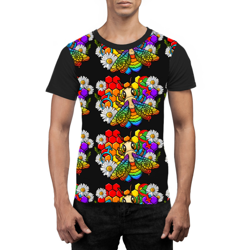 Pride Bee With Daisy Lgbtq Graphic T-shirt | Artistshot