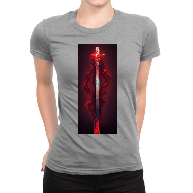 Fire Sword Ladies Fitted T-Shirt by saheakamkuns | Artistshot