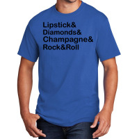 Lipstick Diamond,champagne & Rock & Roll Basic T-shirt | Artistshot