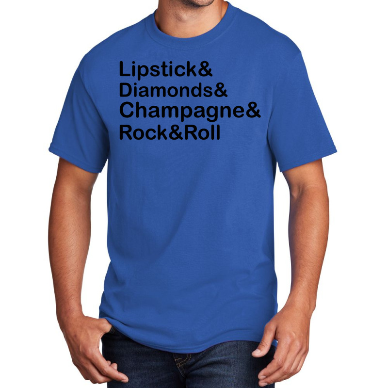 Lipstick Diamond,champagne & Rock & Roll Basic T-shirt by SabriAcar | Artistshot