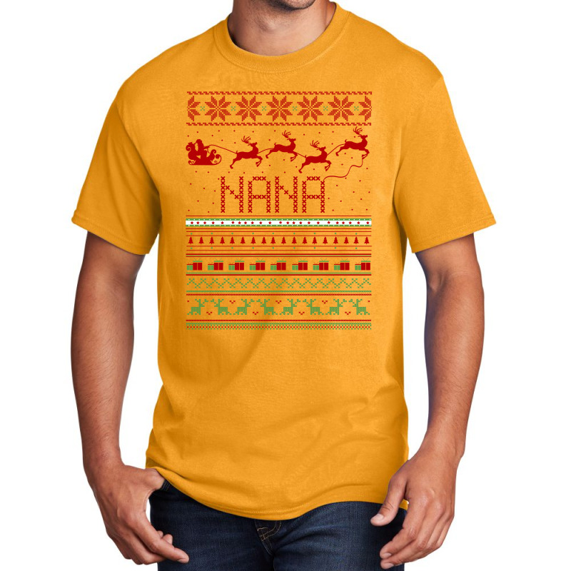 Nana Ugly Christmas Sweater Xmas Basic T-shirt | Artistshot