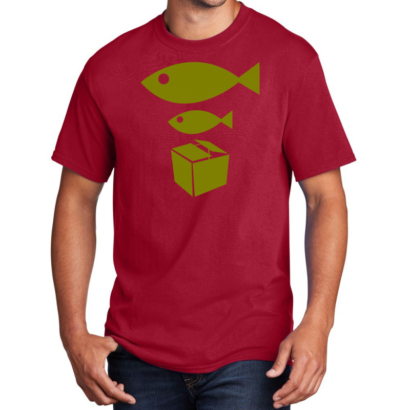 Big Fish Little Fish Cardboard Box Basic T-shirt by RobinHoodie | Artistshot