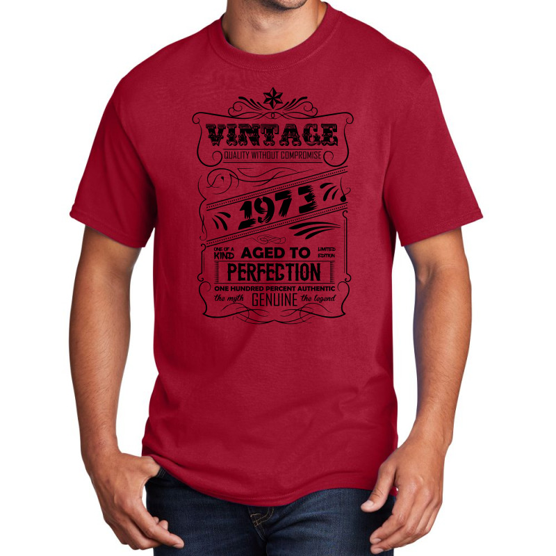 Vintage Aged To Perfection 1973 Basic T-shirt by designbycommodus | Artistshot