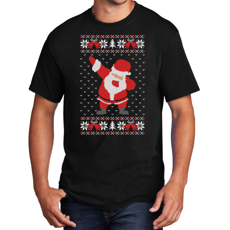 Dabbing Santa Ugly Sweater Basic T-shirt | Artistshot