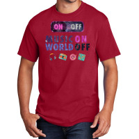 Music On World Off Basic T-shirt | Artistshot