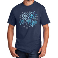 Blue Snowflakes Basic T-shirt | Artistshot